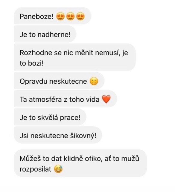 Zpráva od klientů po svatbě